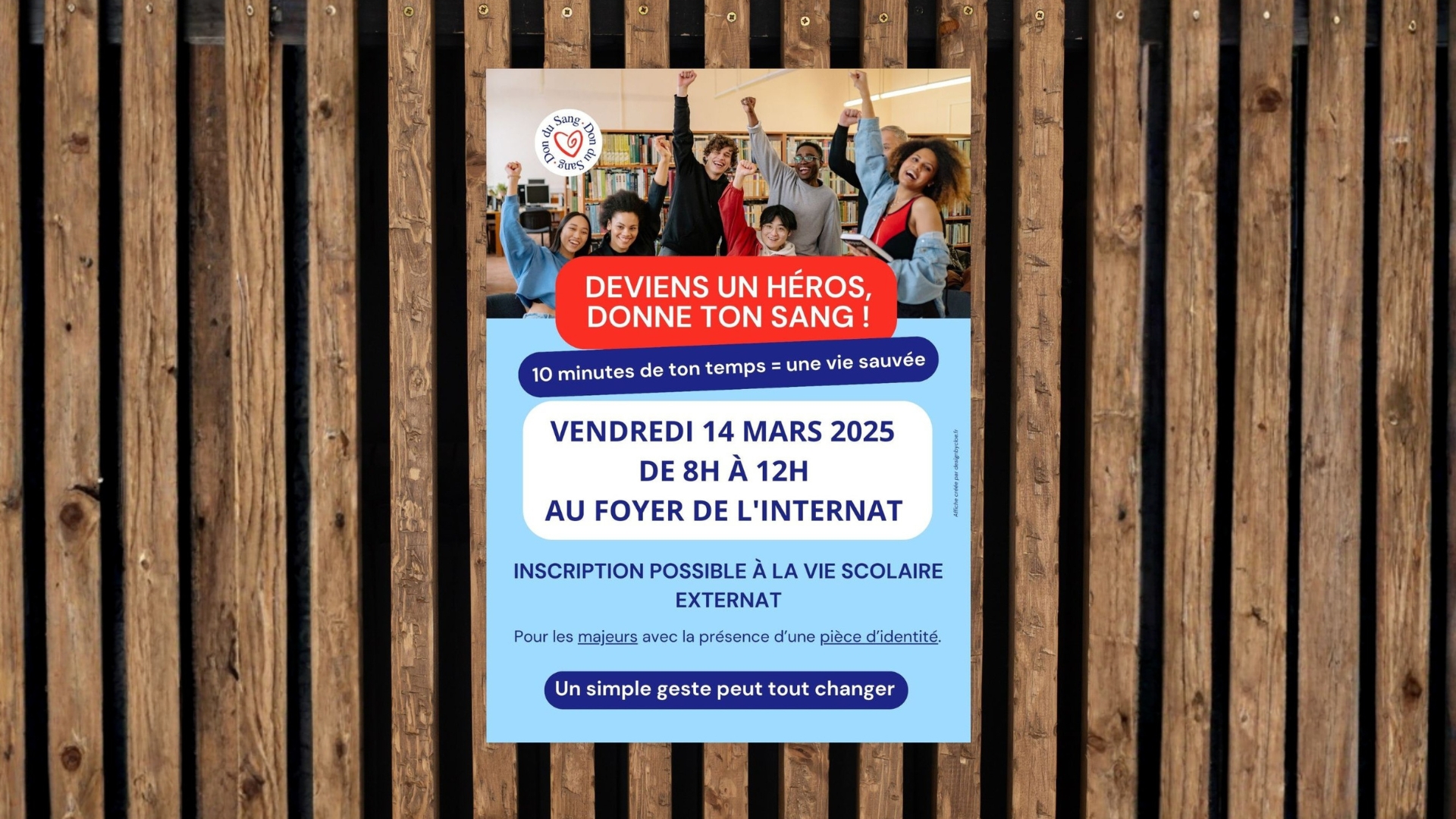 Affiche don du sang Lycée Sévigné